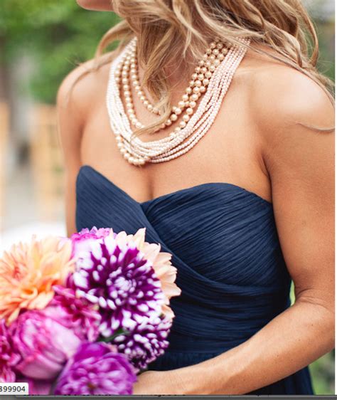 navy blue dress pearl jewelry.